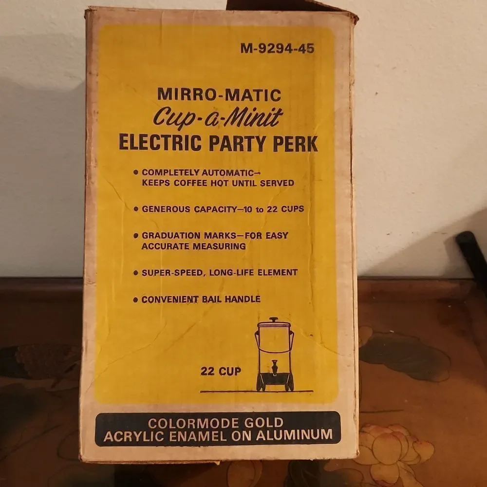 Mirro Matic Party Perk Coffee Percolator 22 Cup Vintage